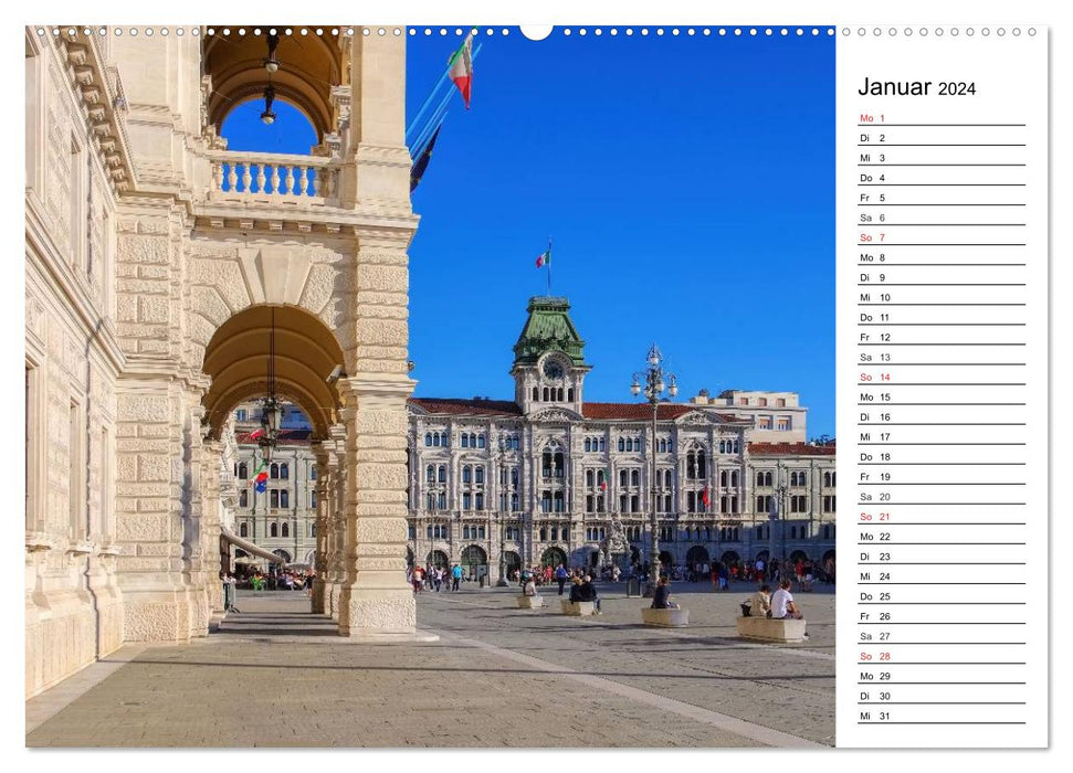 Triest - Habsburger Erbe und italienisches Flair (CALVENDO Premium Wandkalender 2024)