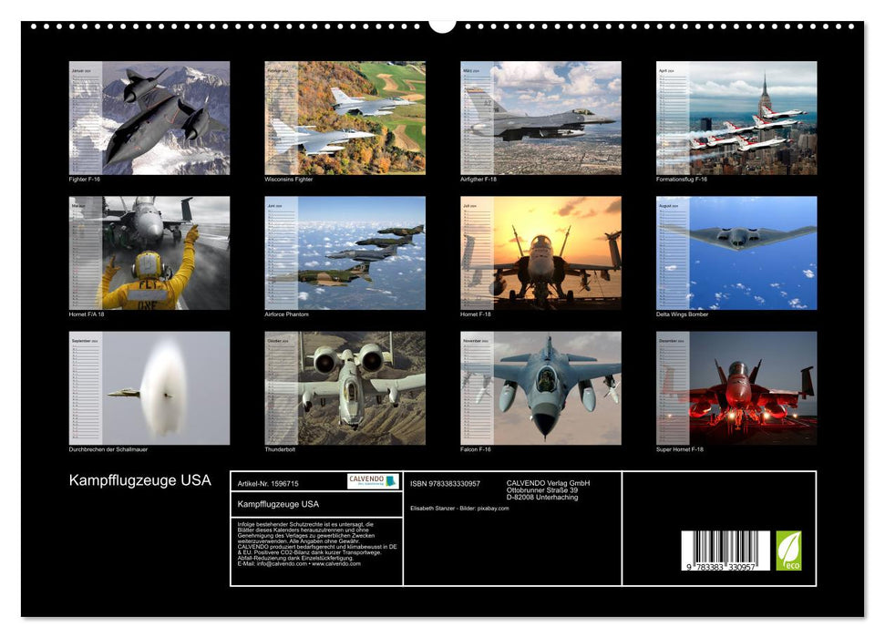 Kampfflugzeuge USA (CALVENDO Premium Wandkalender 2024)
