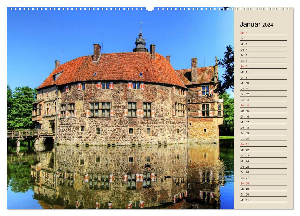 Burgen und Schlösser im Münsterland (CALVENDO Wandkalender 2024)