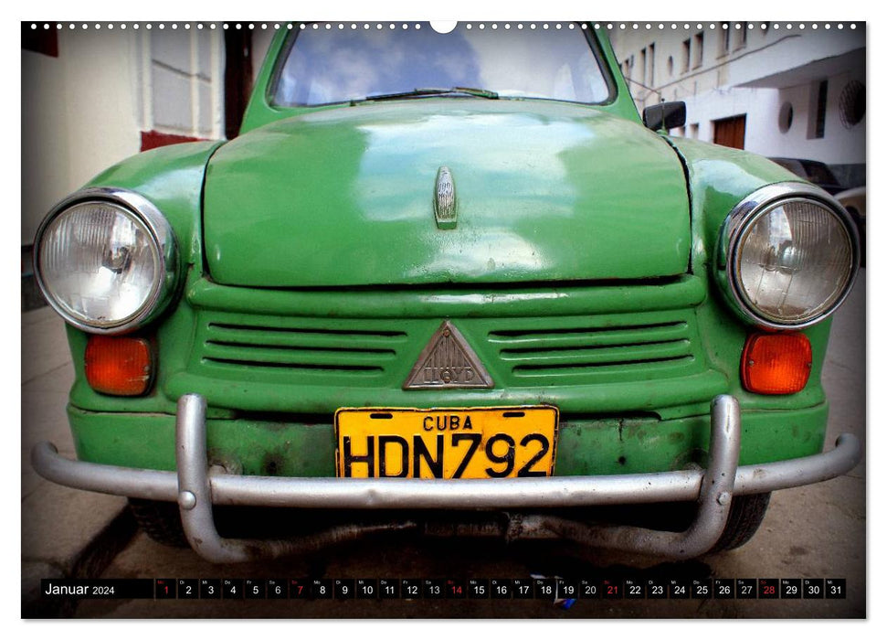 Deutsche Kult-Autos auf Kuba (CALVENDO Premium Wandkalender 2024)
