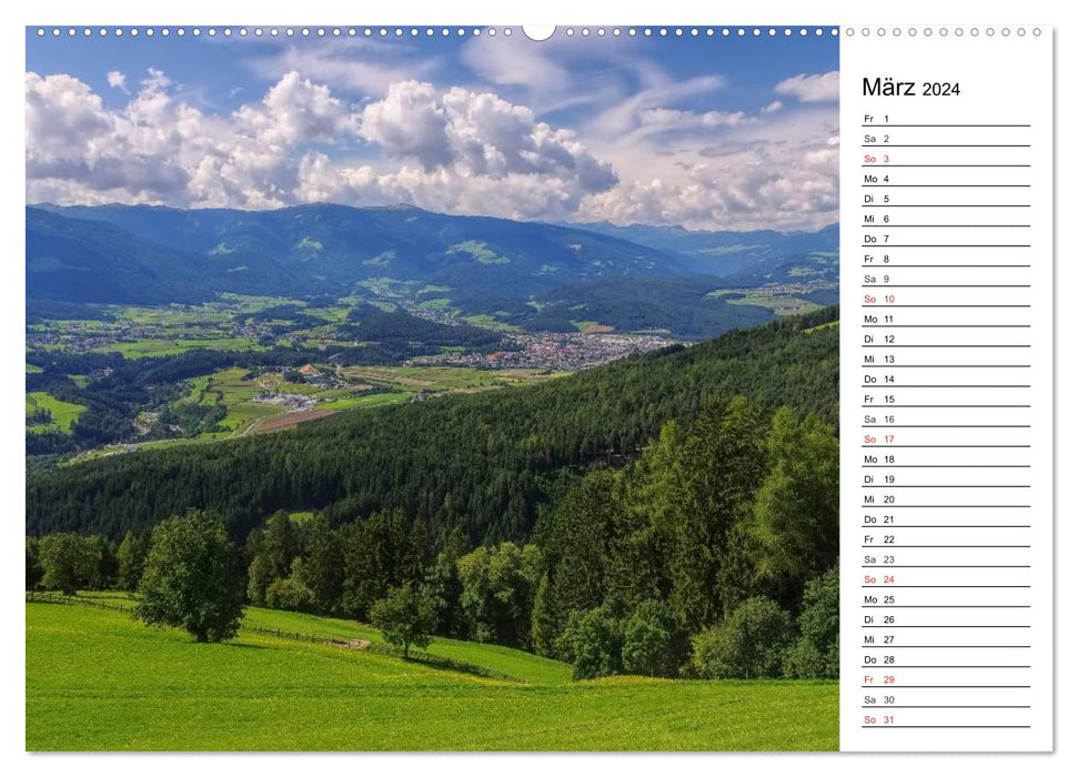 Pustertal - La vallée verte du Tyrol du Sud (Calendrier mural CALVENDO 2024) 