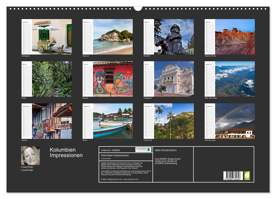 Impressions Colombie (Calendrier mural CALVENDO 2024) 