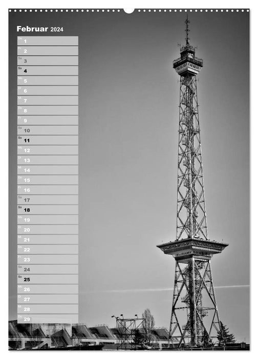 BERLIN in Monochrom (CALVENDO Wandkalender 2024)