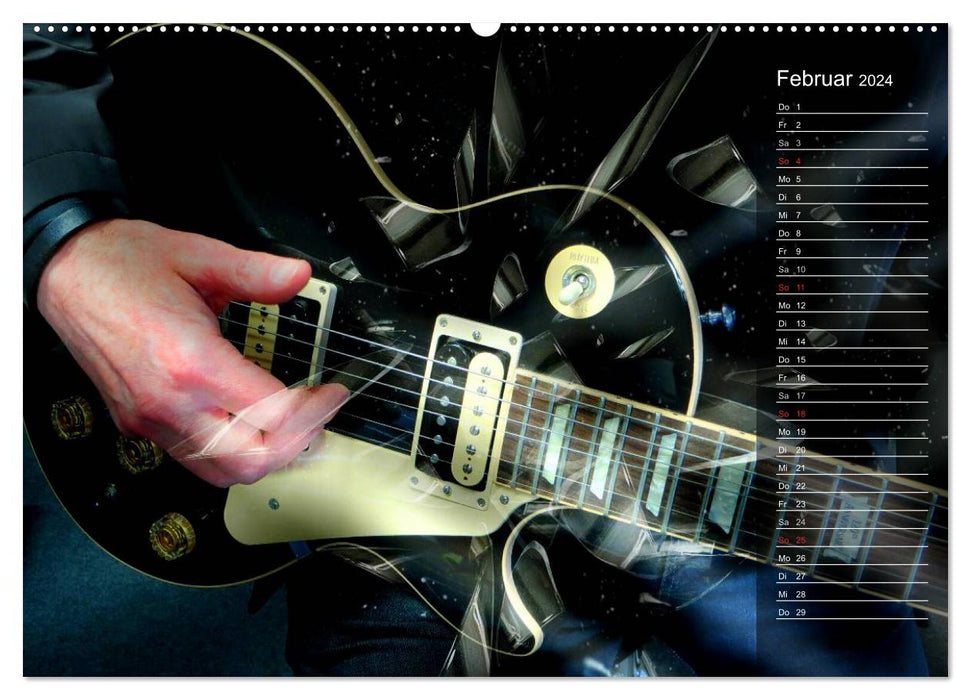 Rockgitarren Power (CALVENDO Premium Wandkalender 2024)