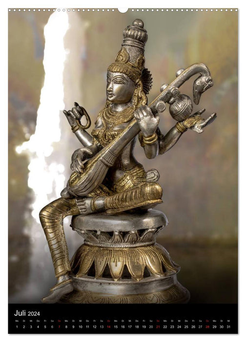 SCULPTURES Hindu Goddesses and Gods • Buddhas (CALVENDO Premium Wall Calendar 2024) 