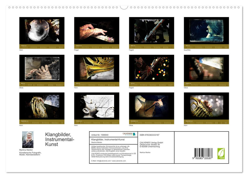 Klangbilder Instrumental-KUNST (CALVENDO Premium Wandkalender 2024)