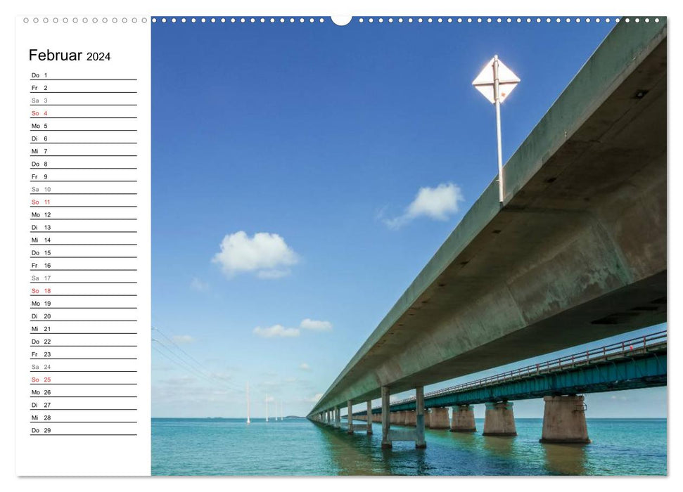 FLORIDA KEYS und KEY WEST Malerische Reiseroute (CALVENDO Premium Wandkalender 2024)