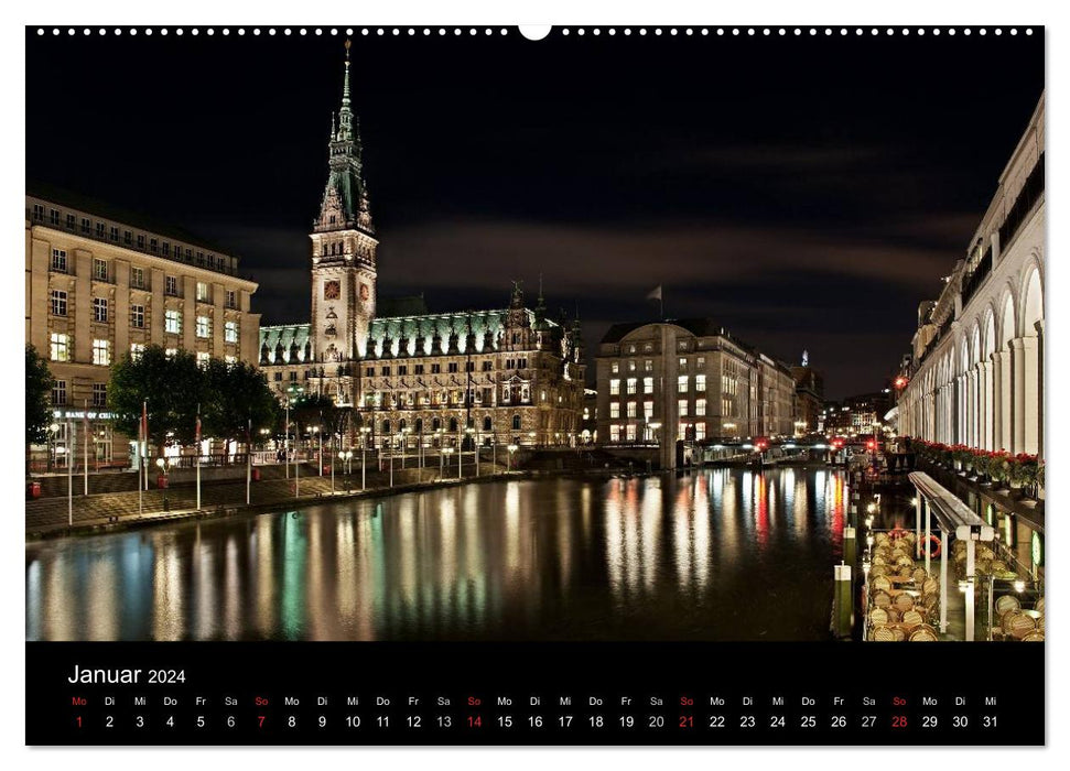 Les nuits de Hambourg (Calvendo Premium Calendrier mural 2024) 