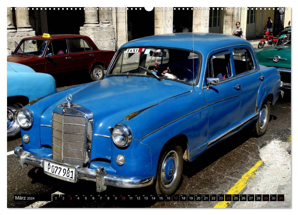 Deutsche Kult-Autos auf Kuba (CALVENDO Wandkalender 2024)