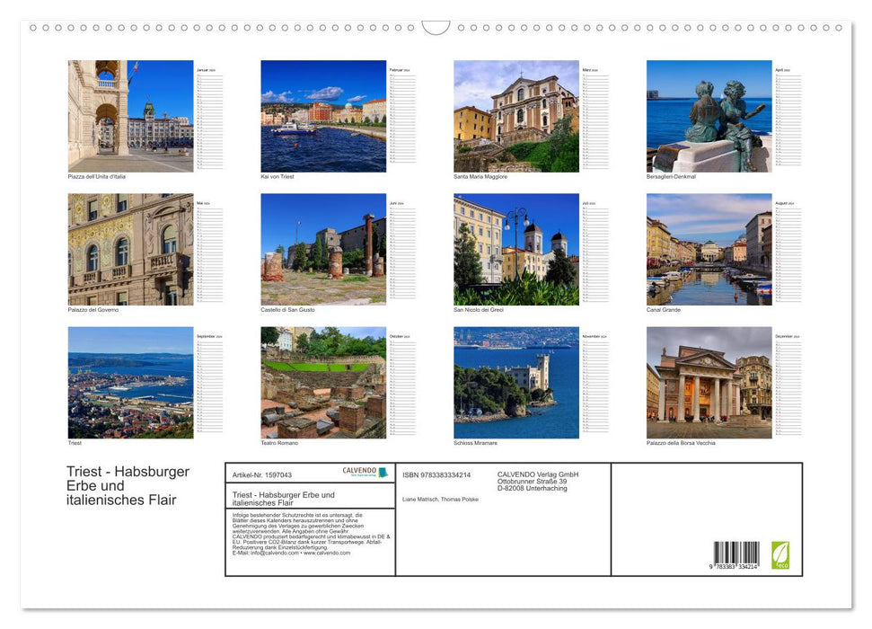 Trieste - Habsburg heritage and Italian flair (CALVENDO wall calendar 2024) 