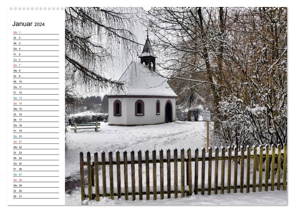 Sa(ar)krale Baukunst - Kapellen im Saarland (CALVENDO Wandkalender 2024)