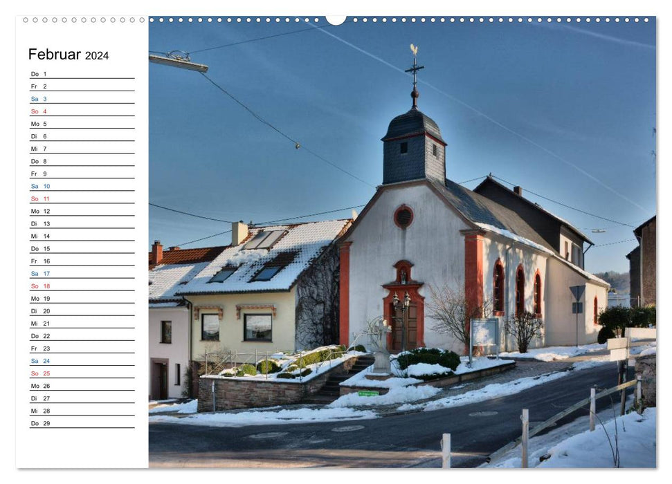 Architecture sa(ar)crale - chapelles en Sarre (calendrier mural CALVENDO 2024) 