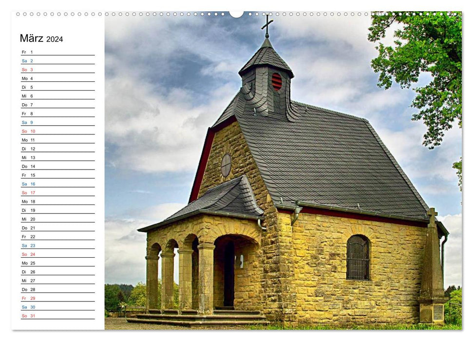 Sa(ar)cral architecture - chapels in Saarland (CALVENDO wall calendar 2024) 