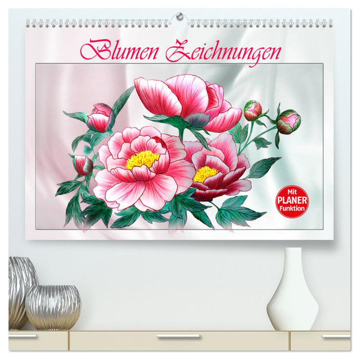 Blumen-Zeichnungen (CALVENDO Premium Wandkalender 2024)