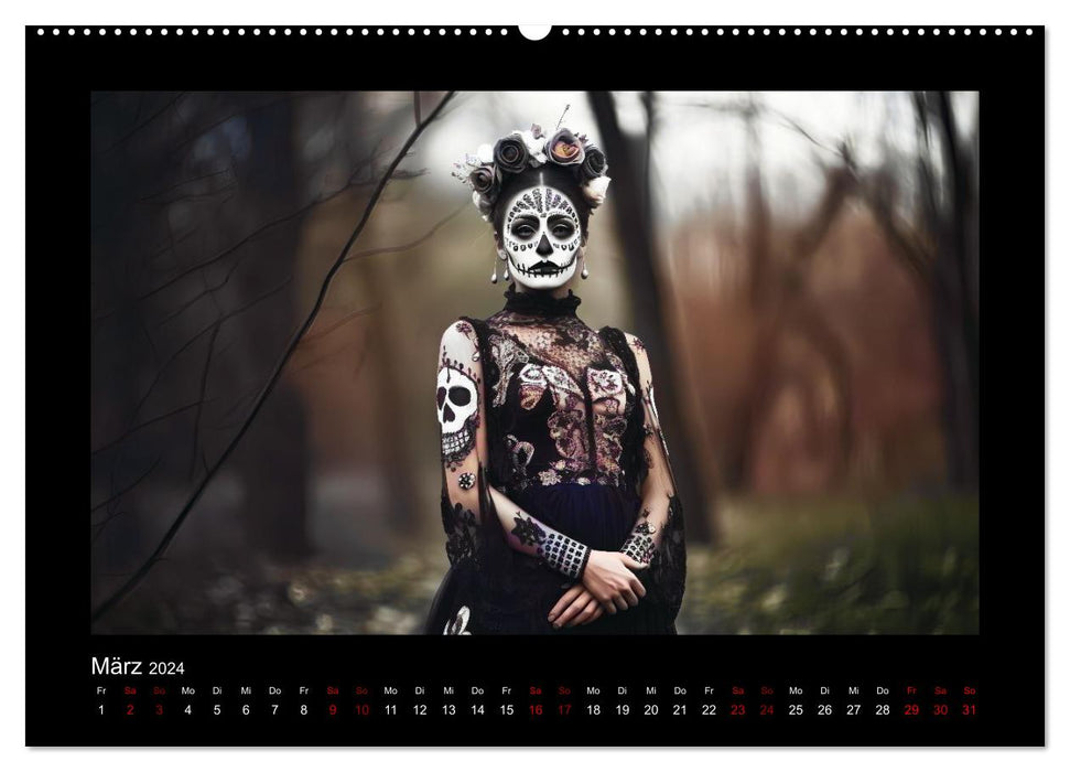 Festive Dia de Muertos Portraits (CALVENDO Premium Wall Calendar 2024) 