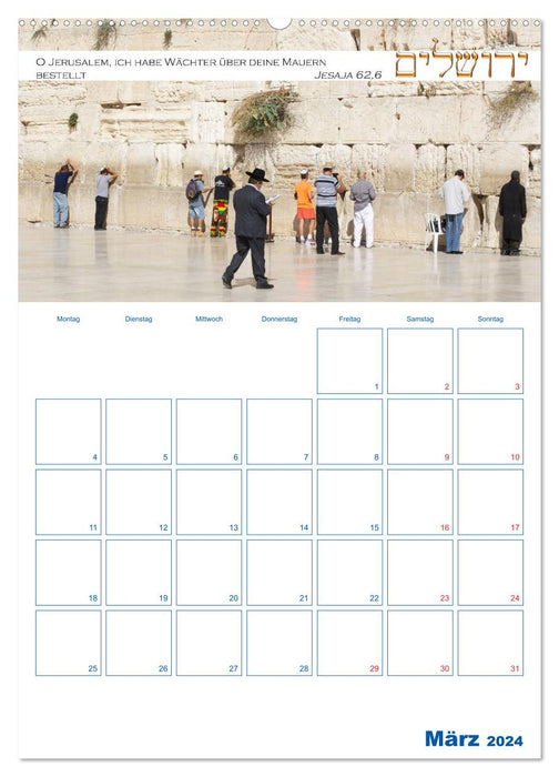 Jerusalem Kalender mit Bibelworten und Planer! (CALVENDO Premium Wandkalender 2024)