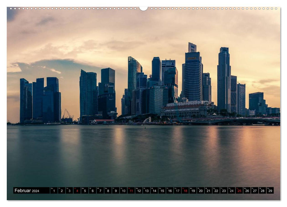 Cities of Southeast Asia - Singapore &amp; Kuala Lumpur (CALVENDO Premium Wall Calendar 2024) 