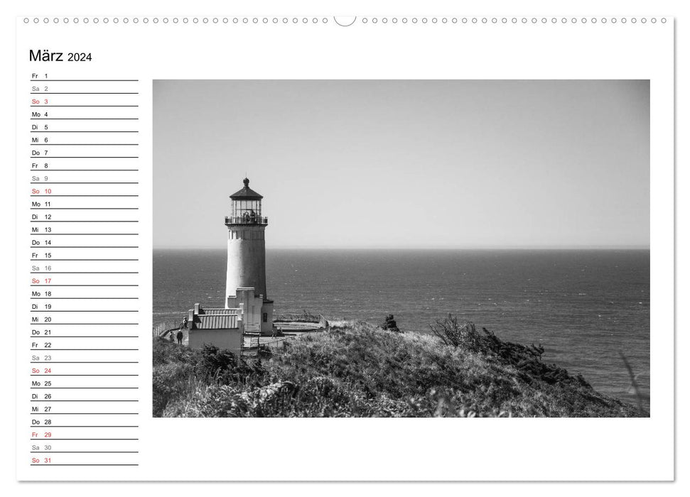 Leuchttürme der Westküste der USA (CALVENDO Premium Wandkalender 2024)