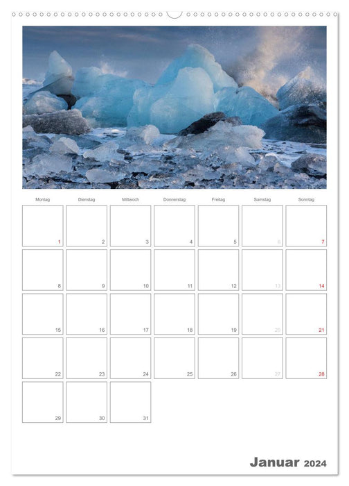 Island - Faszination der Gegensätze - Tagesplaner (CALVENDO Wandkalender 2024)