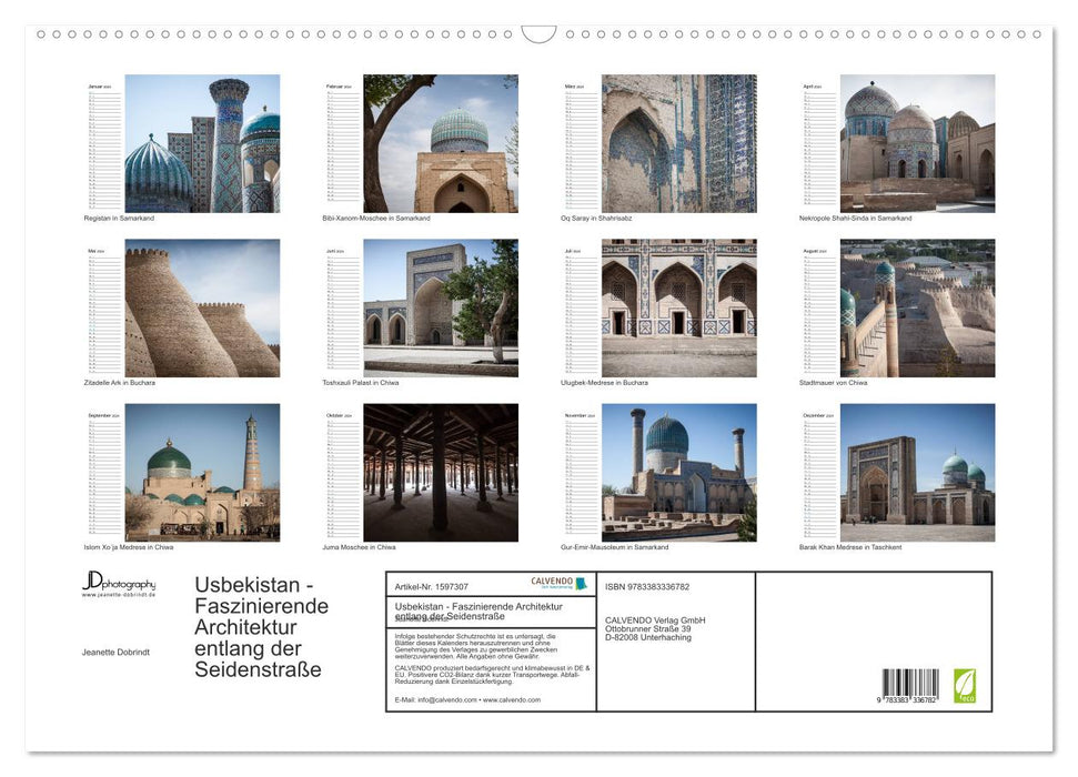 Uzbekistan - Fascinating architecture along the Silk Road (CALVENDO wall calendar 2024) 