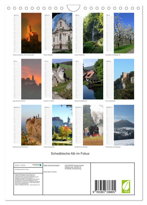 Focus sur le Jura souabe (calendrier mural CALVENDO 2024) 