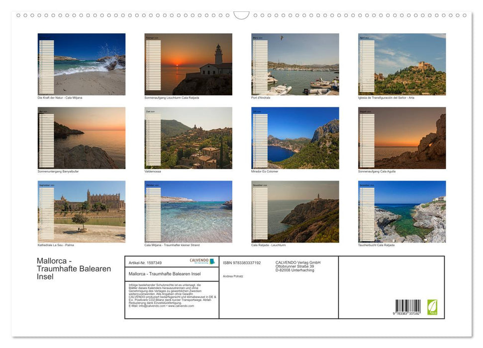 Mallorca - Fantastic Balearic Island (CALVENDO Wall Calendar 2024) 