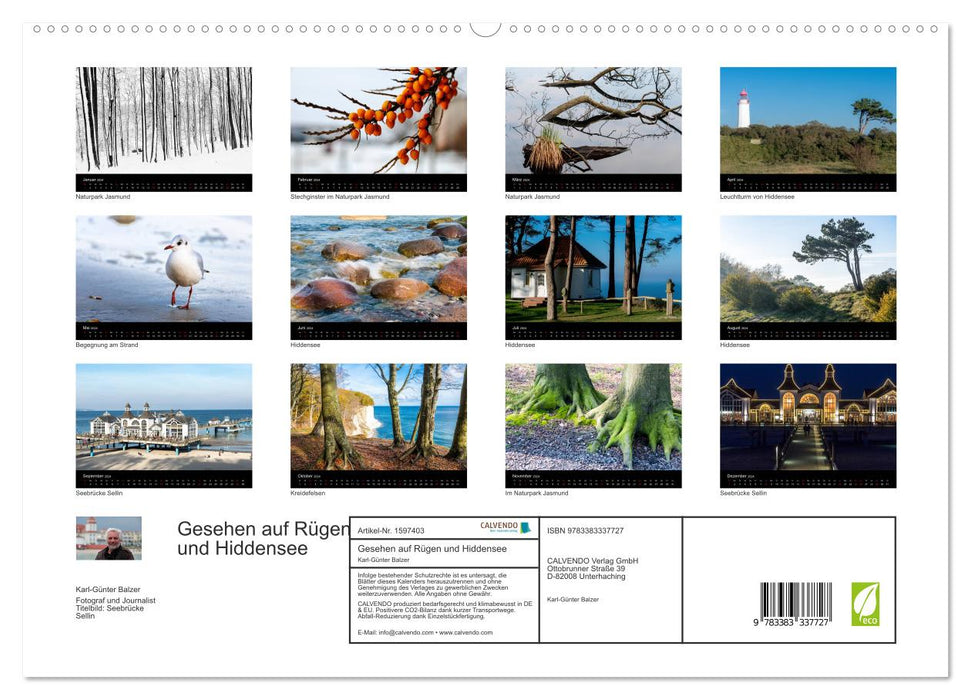 Gesehen auf - Rügen und Hiddensee (CALVENDO Premium Wandkalender 2024)