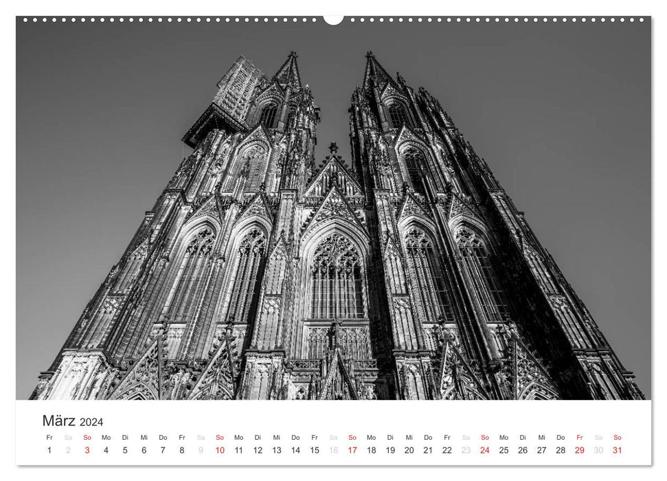 Cologne - monochrome views (CALVENDO wall calendar 2024) 