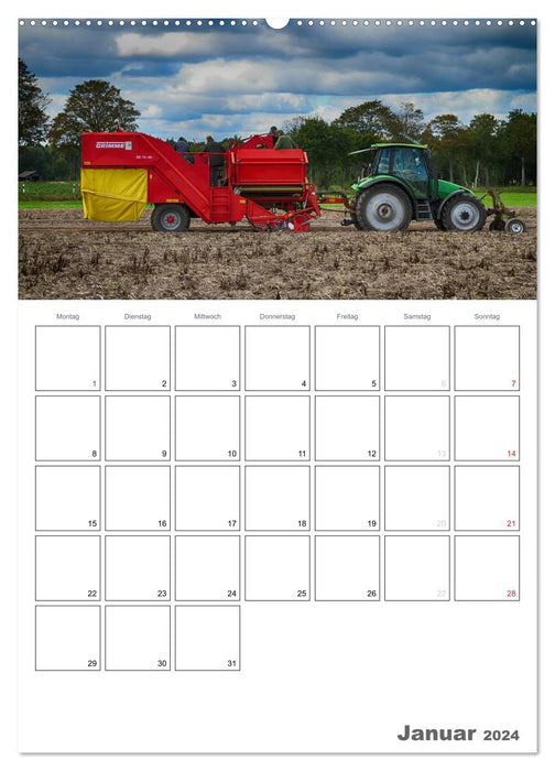 Erntemaschinen bei der Arbeit (CALVENDO Wandkalender 2024)