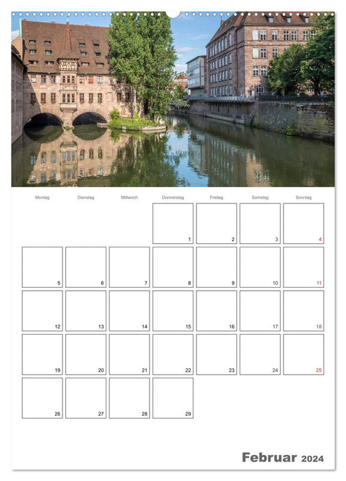 NÜRNBERG Bezauberndes Altstadtherz / Terminplaner (CALVENDO Premium Wandkalender 2024)