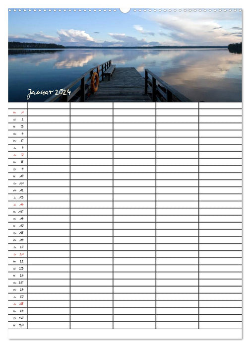 FINNLAND Traumhafte Landschaften / Familienplaner (CALVENDO Premium Wandkalender 2024)