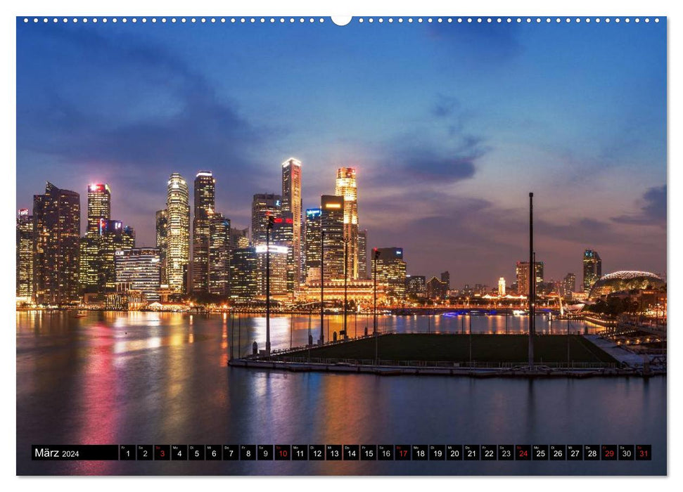 Cities of Southeast Asia - Singapore &amp; Kuala Lumpur (CALVENDO Wall Calendar 2024) 