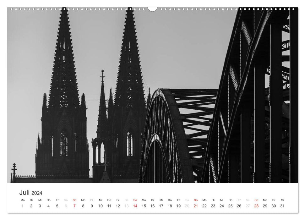 Köln - monochrome Ansichten (CALVENDO Premium Wandkalender 2024)