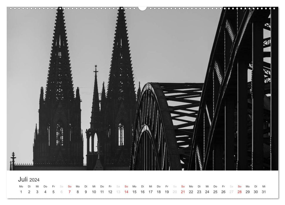 Cologne - monochrome views (CALVENDO Premium Wall Calendar 2024) 