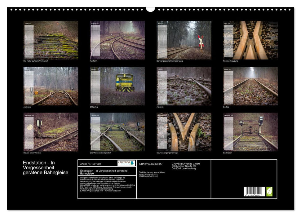 Terminus - Forgotten Railway Tracks (CALVENDO Wall Calendar 2024) 