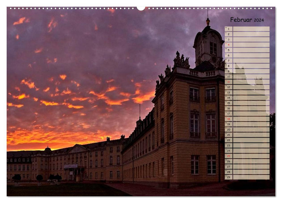 KARLSRUHE FÜR NACHTSCHWÄRMER (CALVENDO Wandkalender 2024)