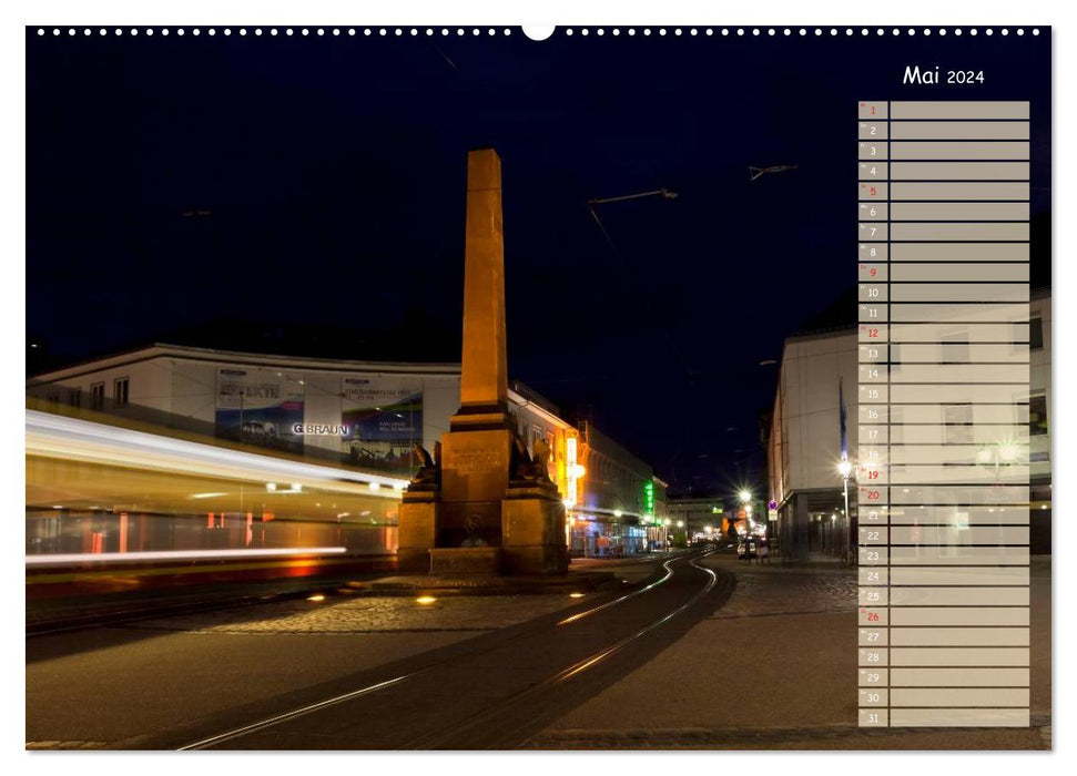 KARLSRUHE FÜR NACHTSCHWÄRMER (CALVENDO Wandkalender 2024)