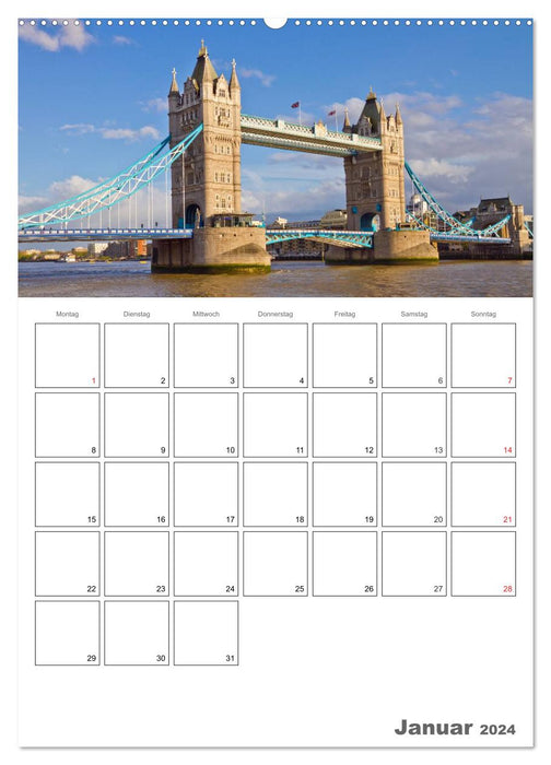 Ein Besuch in London / Terminplaner (CALVENDO Premium Wandkalender 2024)