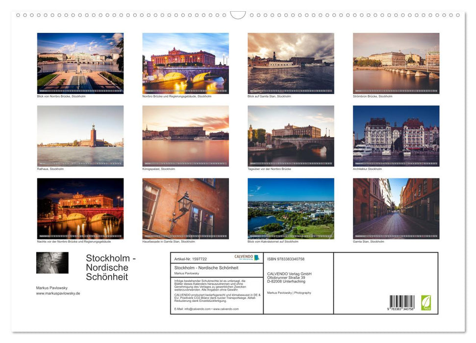 Stockholm - Nordic Beauty (CALVENDO Wall Calendar 2024) 