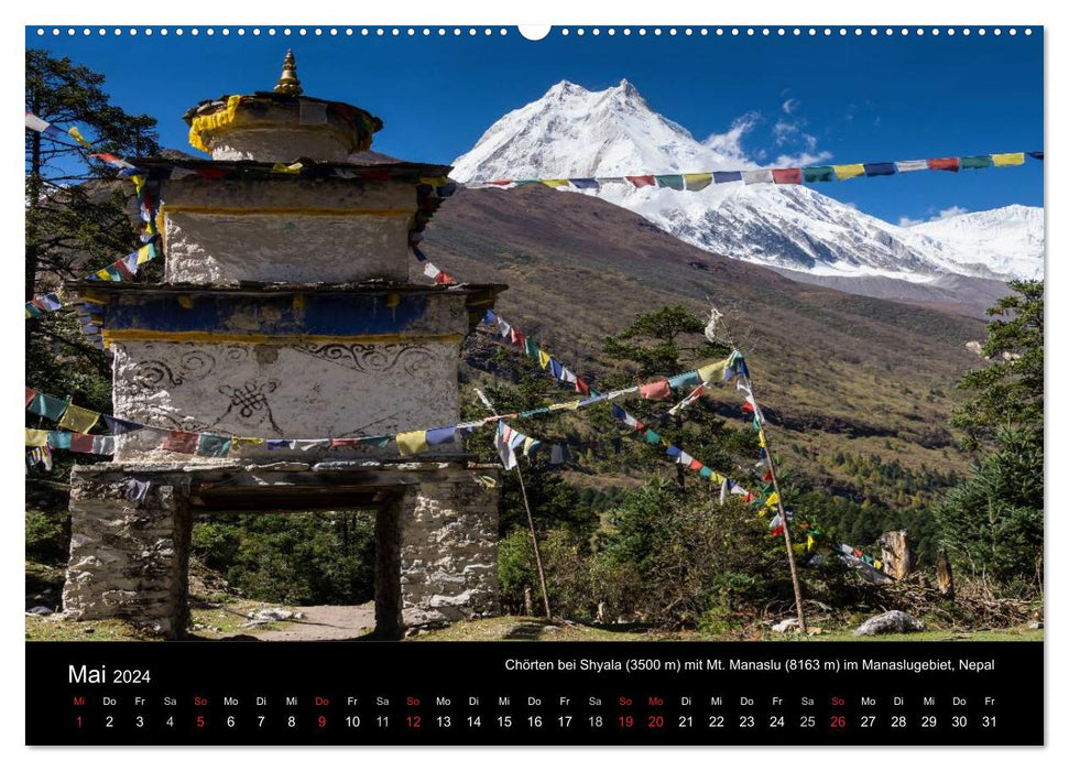 Buddhistische Chörten im Himalaya (CALVENDO Wandkalender 2024)