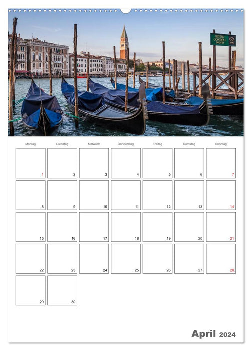 Attraktionen in Venedig / Terminplaner (CALVENDO Wandkalender 2024)