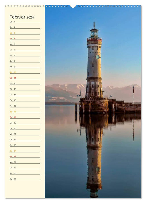 Deutsche Leuchttürme - maritimer Geburtstagsplaner (CALVENDO Premium Wandkalender 2024)