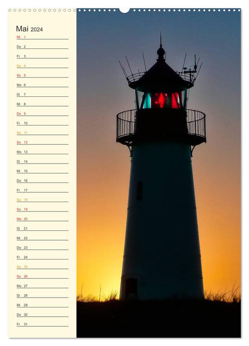 Deutsche Leuchttürme - maritimer Geburtstagsplaner (CALVENDO Premium Wandkalender 2024)