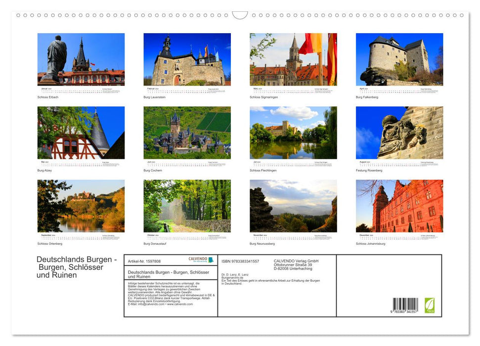 Germany's castles - castles, palaces and ruins (CALVENDO wall calendar 2024) 