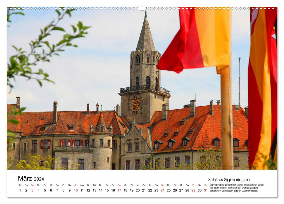 Châteaux d'Allemagne - châteaux, palais et ruines (calendrier mural CALVENDO 2024) 