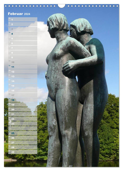 Sculptures in Vigeland Park Oslo (CALVENDO wall calendar 2024)