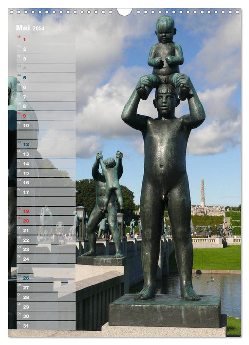 Skulpturen im Vigeland-Park Oslo (CALVENDO Wandkalender 2024)