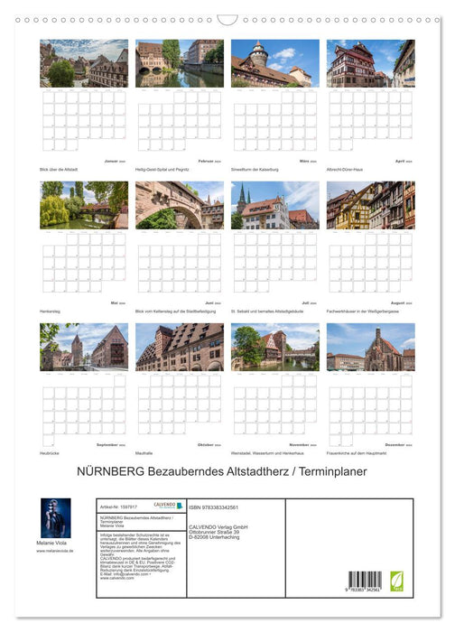 NUREMBERG Coeur enchanteur de la vieille ville / Planificateur de rendez-vous (Calendrier mural CALVENDO 2024) 