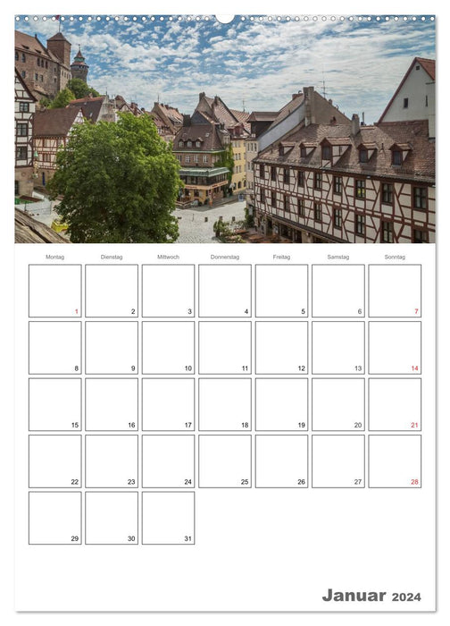 NUREMBERG Coeur enchanteur de la vieille ville / Planificateur de rendez-vous (Calendrier mural CALVENDO 2024) 