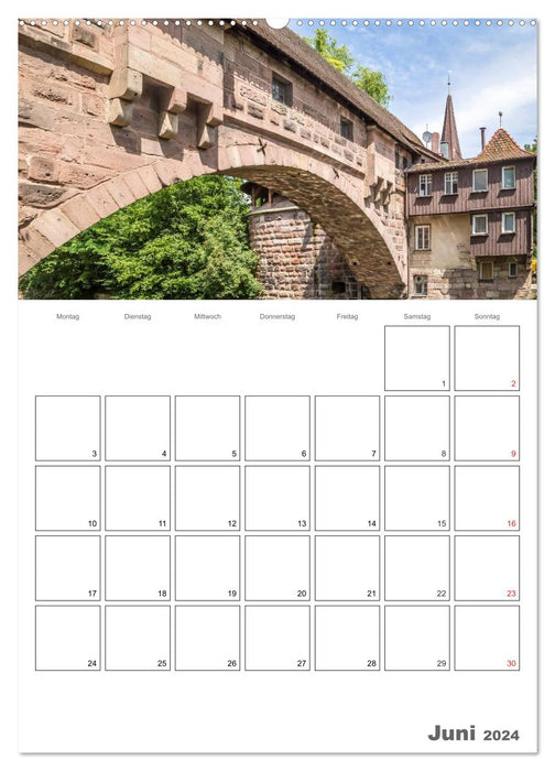 NUREMBERG Coeur enchanteur de la vieille ville / Planificateur de rendez-vous (Calendrier mural CALVENDO 2024) 